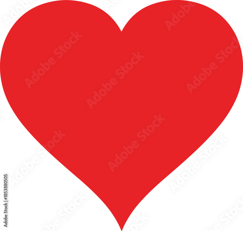 Bright Red Heart Icon for Love, Romance, and Emotional Design Themes