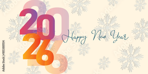 2026 Happy new year celebration greeting card, Banner, Poster, post Design sparkler font and firework isolated background. Vector ilustration