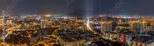 Wallpaper Mural Night Panoramic View of Urban Skyline with Lights Torontodigital.ca