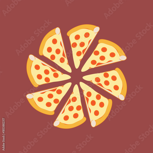 Cartoon Pizza Slice Clipart – Cute Cheesy Fast Food Vector Illustration