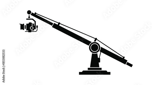 A black camera jib arm design in a striking silhouette