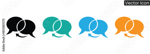 Vibrant speech bubbles illustrating communication and dialogue exchange in a modern style