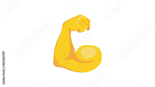 Biceps vector flat icon. Isolated flexed biceps hand emoji emoji illustration .