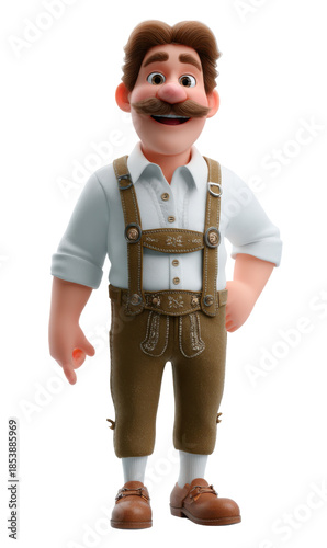 Traditional bavarian attire cartoon character