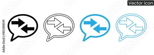 Set of vector conversation icons featuring dialogue arrows