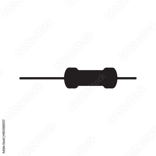 Electrical resistor silhouette vector flat illustration on white background