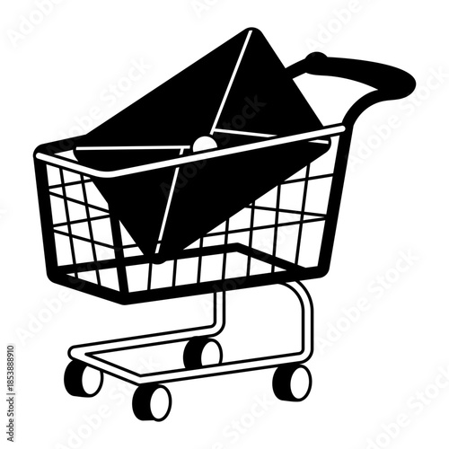 A hand drawn style illustration showing a shopping app
