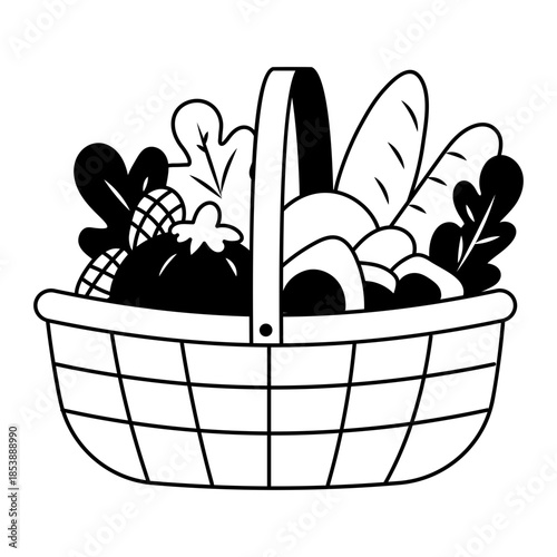 A hand drawn style illustration showing a shopping app
