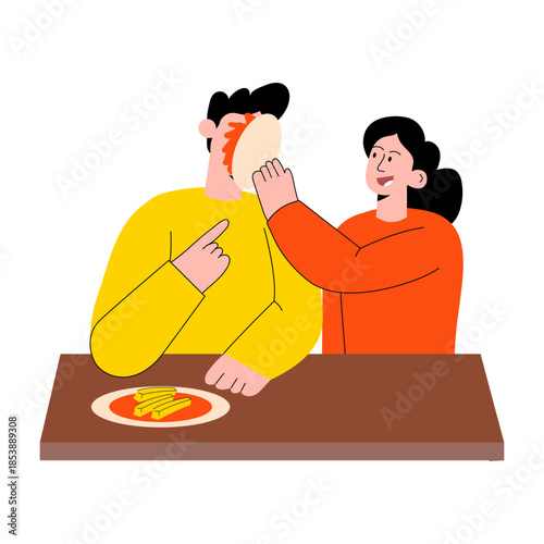 A flat style illustration showing a person posing