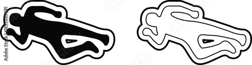 Set of dead body icons, collection of crime scene human silhouettes, group of flat line vector symbols, add corpse, victim, murder, death, forensic illustration, black icon