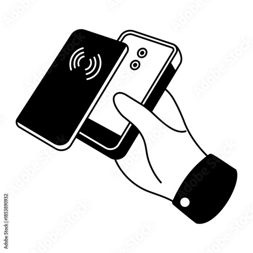 A hand drawn style illustration showing a shopping app
