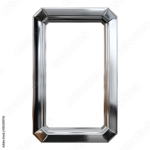 Elegant rectangular silver picture frame with geometric design