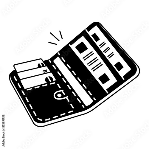 A hand drawn style illustration showing a shopping app
