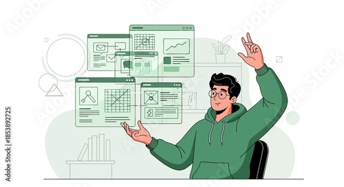 Empowered analyst managing data visualization interfaces with innovative virtual control method