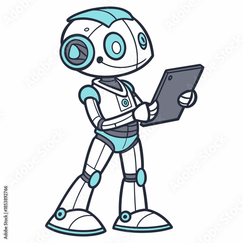 Robot using tablet