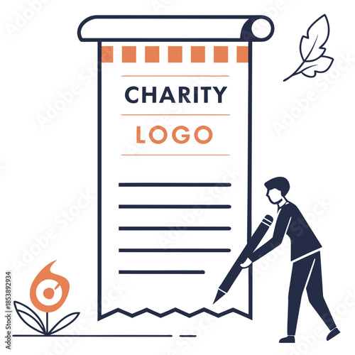 Person signing charity document