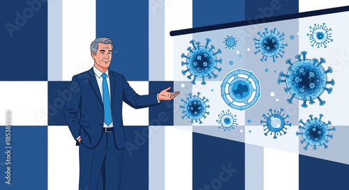 Expert presentation on viral diseases, conveying information about the corona virus threat