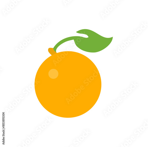 Fresh orange fruit with leaf