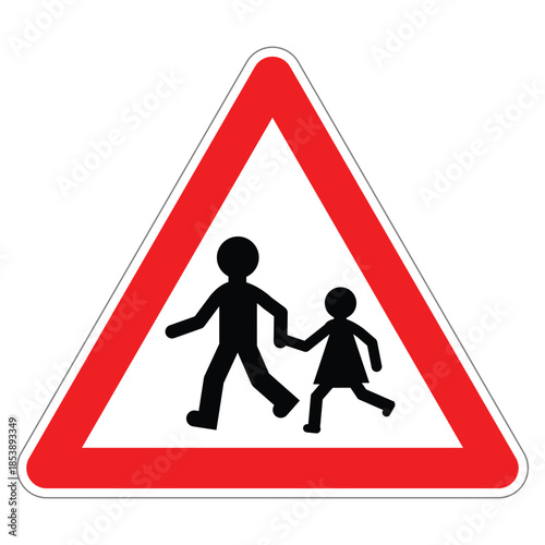 School Zone Traffic Warning Sign – Pedestrian Crossing Alert