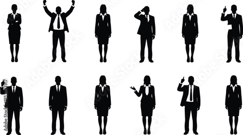 Diverse professional silhouette mega collection including business executives, medical staff avatars, manual workers with tools, and inclusive community lifestyle icons