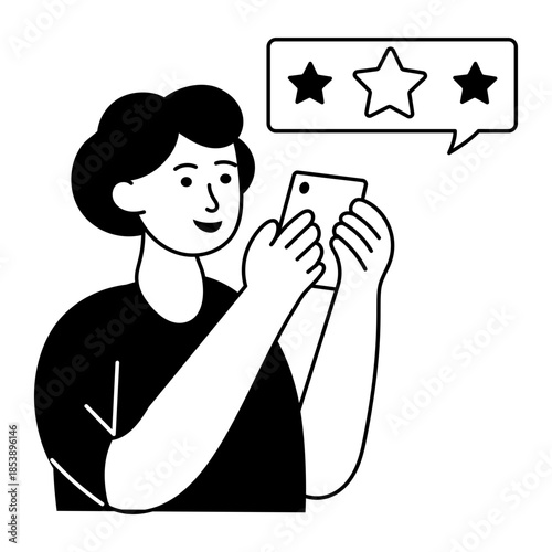 A doodle style illustration showing review mail
