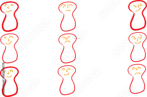 vector illustration of a female body with a red hair