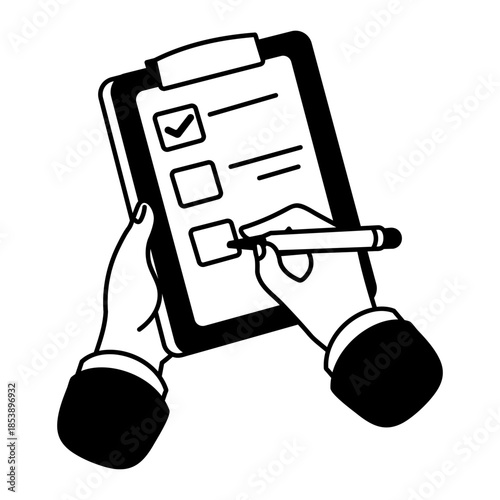 A doodle style illustration showing review mail
