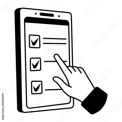 A doodle style illustration showing review mail
