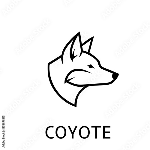 Coyote minimalist simpel head logo Vector 