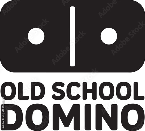 Old school domino icon vintage game piece symbol representing chance and strategy