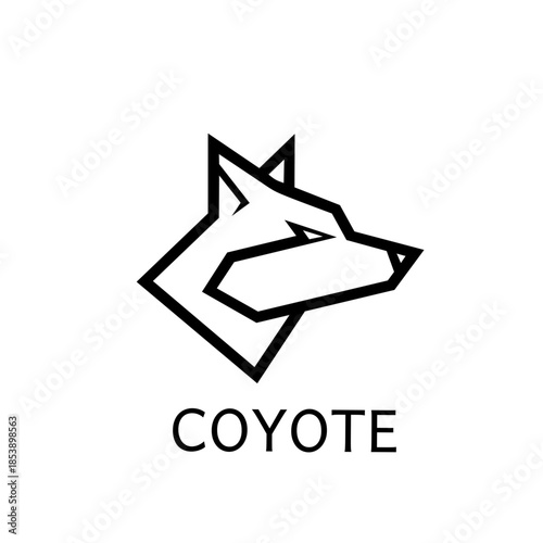 Coyote Head logo icon Vector emblem