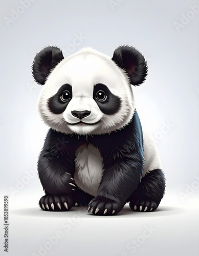 パンダのイラスト, AI生成画像