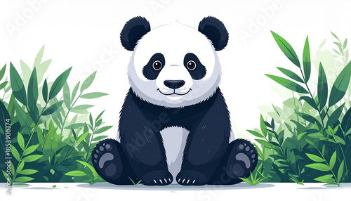 パンダのイラスト, AI生成画像