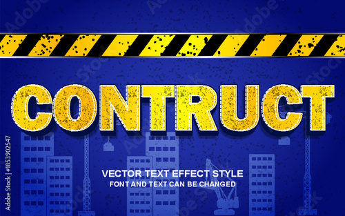 construction industry site labor worker day editable text effect font style template typography