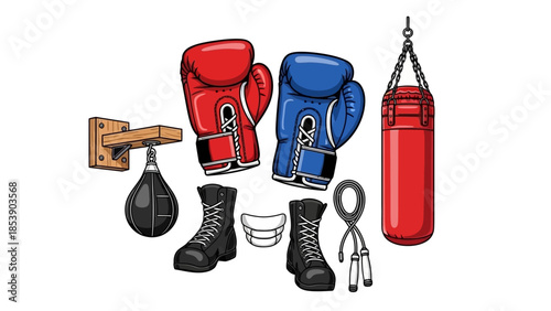 Boxing equipment for training and fitness motivation