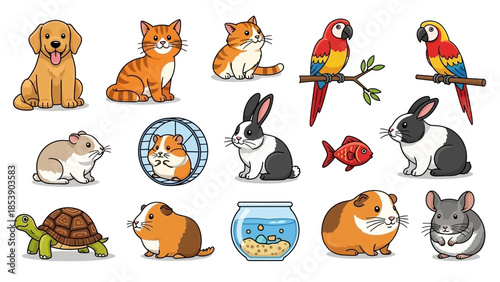 Cute cartoon animals for kids and pet lovers