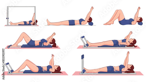 Woman practicing Pilates reformer exercises for fitness and wellness