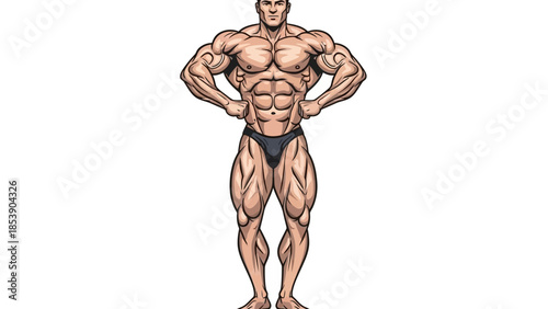 Muscular man posing confidently in athletic wear