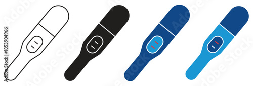 Pregnancy test icon Set Multiple Style Collection. Vector illustration.