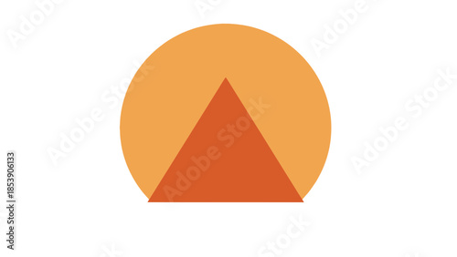 Orange circle partially overlaps a red triangle.