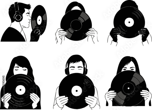 DJ Silhouette Holding Vinyl Record