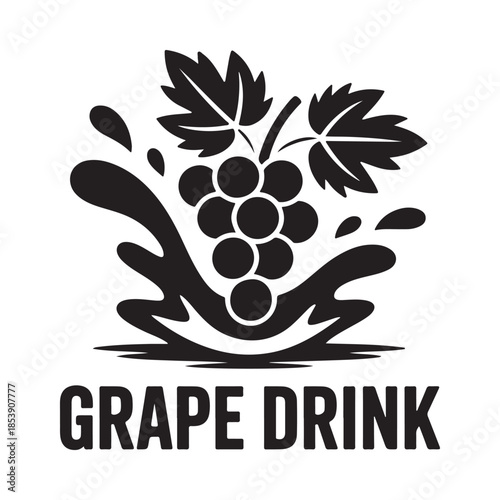 A burst of grapes and liquid splash a vibrant drink illustration