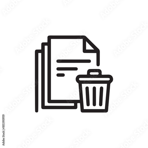 Document trash icon representing deletion or removal
