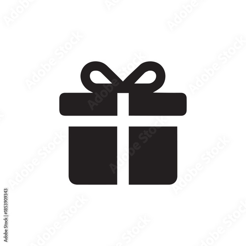 gift box with ribbon bow icon vector icon gift birthday Christmast happy celebrate