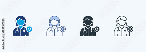 Health Practitioner Multiple Style Icon Collection
