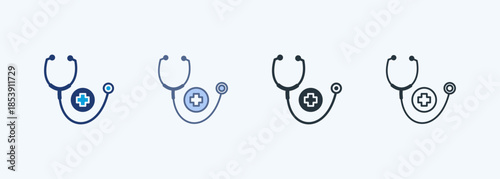 Stethoscope Multiple Style Icon Collection