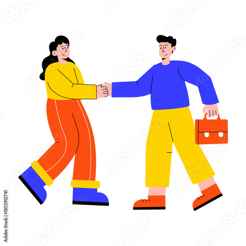 A flat style illustration showing a person dealing with client