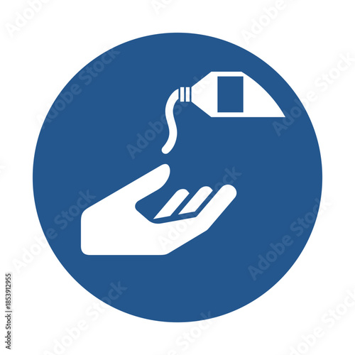 ISO 7010 M022 Use Barrier Cream Safety Sign. Mandatory Action Symbol Apply Barrier Cream. Mandatory Hygiene Sign Use Barrier Cream. Industrial Compliance Sign Use Barrier Cream. 