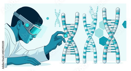 Futuristic gene editing and genetic engineering using virtual reality technology interface