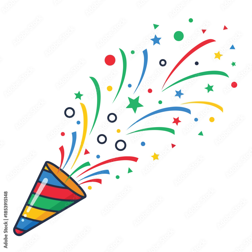 Naklejka premium Celebratory party popper explosion